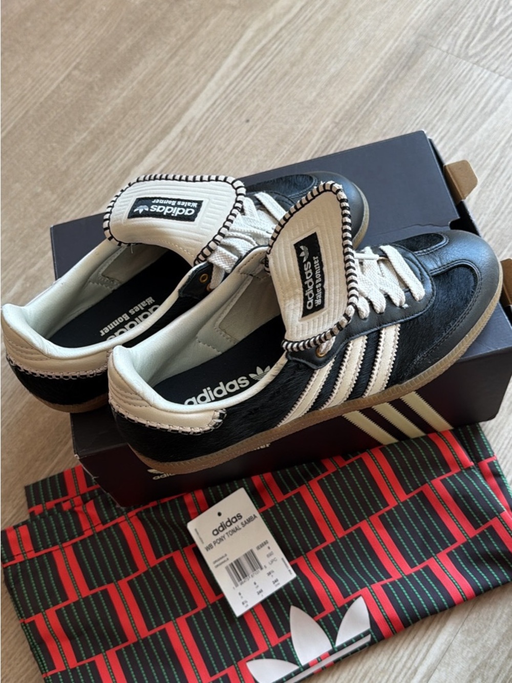 adidas Kids Samba Sneakers in Black and Cream